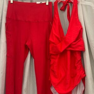 Vibrant Red Women's One Piece Swimsuit